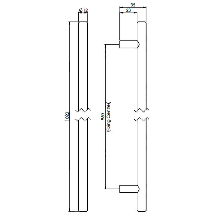 Carlisle Brass Steel T-Bar Cylindrical Handle - Satin Nickel