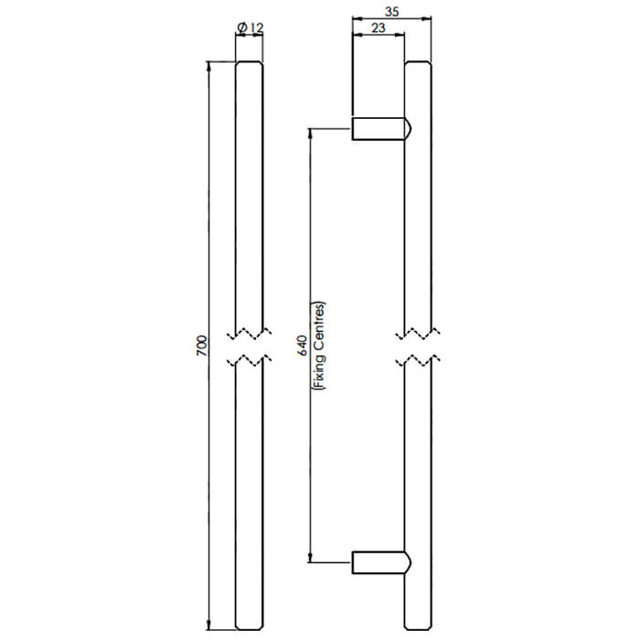 Carlisle Brass Steel T-Bar Cylindrical Handle - Satin Nickel