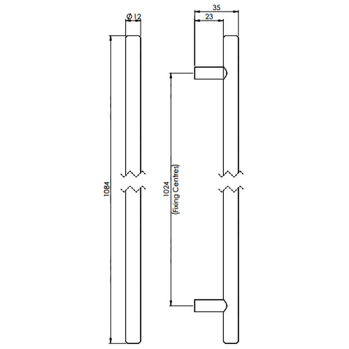 Carlisle Brass Steel T-Bar Cylindrical Handle - Satin Nickel