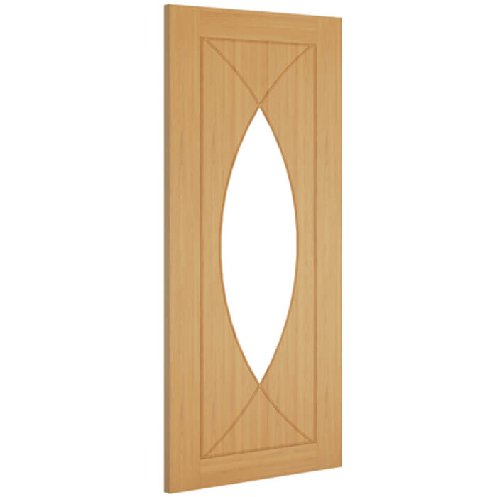 Joseph Miles Pesaro Internal Door with 1 Panel and 2 Clear Glazed Light - Prefinished Oak