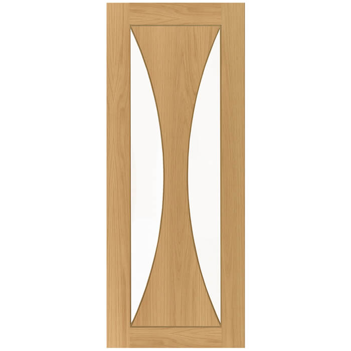Joseph Miles Verona Internal Door with 1 Panel and 2 Clear Glazed Light - Prefinished Oak