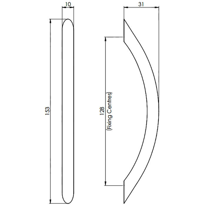 Carlisle Brass Polished Chrome Curved Bow Handle