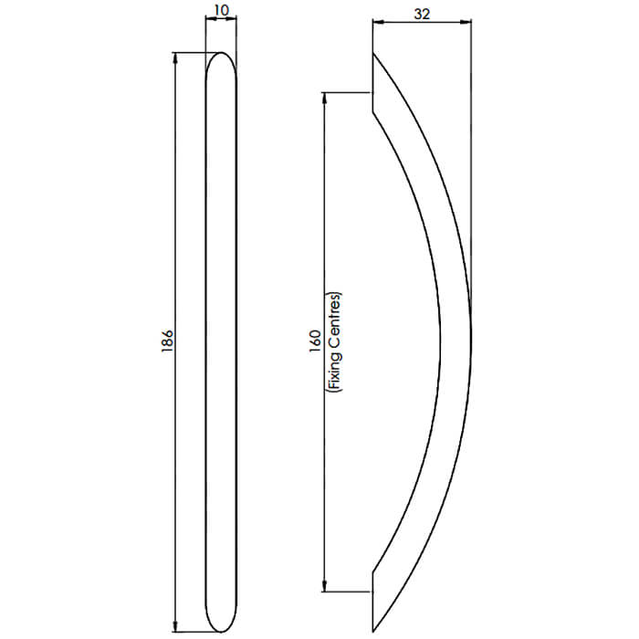 Carlisle Brass Polished Chrome Curved Bow Handle