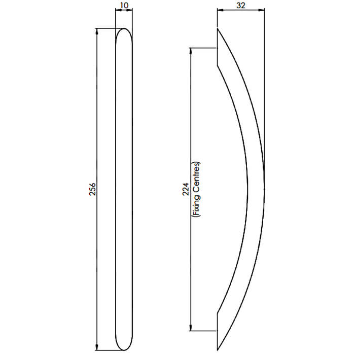 Carlisle Brass Polished Chrome Curved Bow Handle