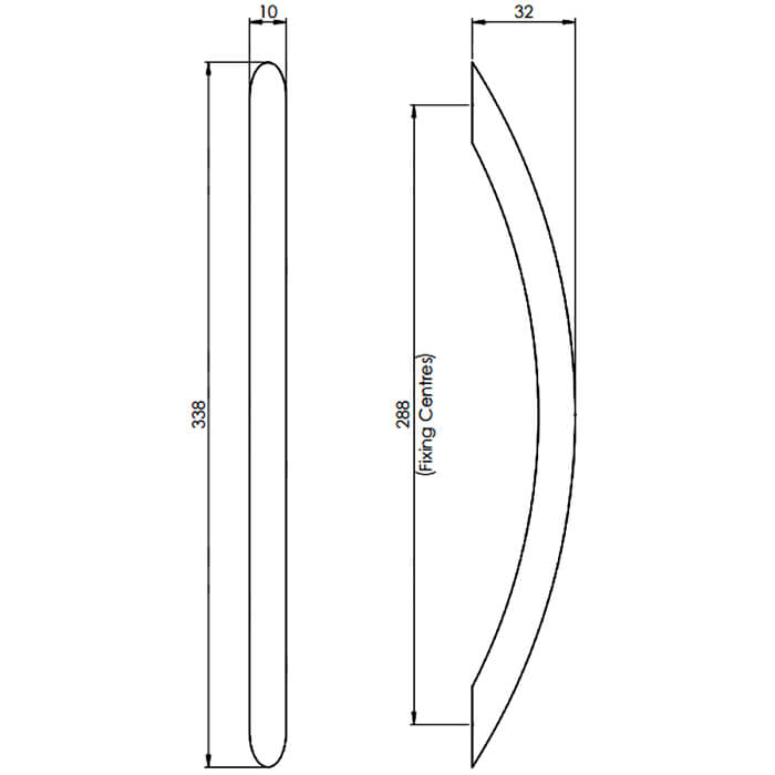 Carlisle Brass Polished Chrome Curved Bow Handle