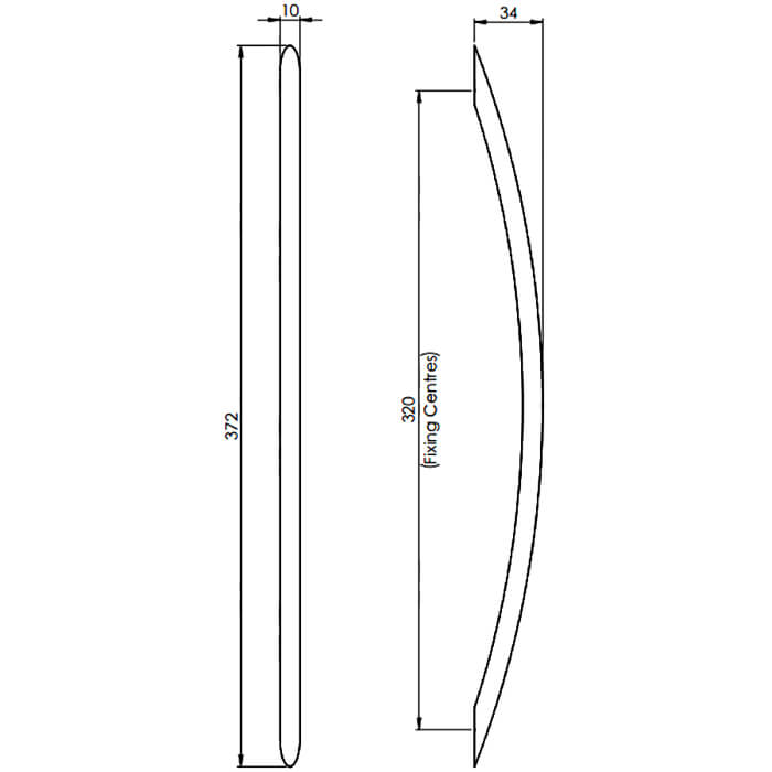 Carlisle Brass Polished Chrome Curved Bow Handle