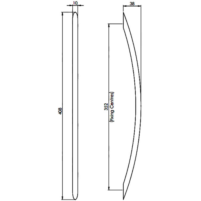 Carlisle Brass Polished Chrome Curved Bow Handle