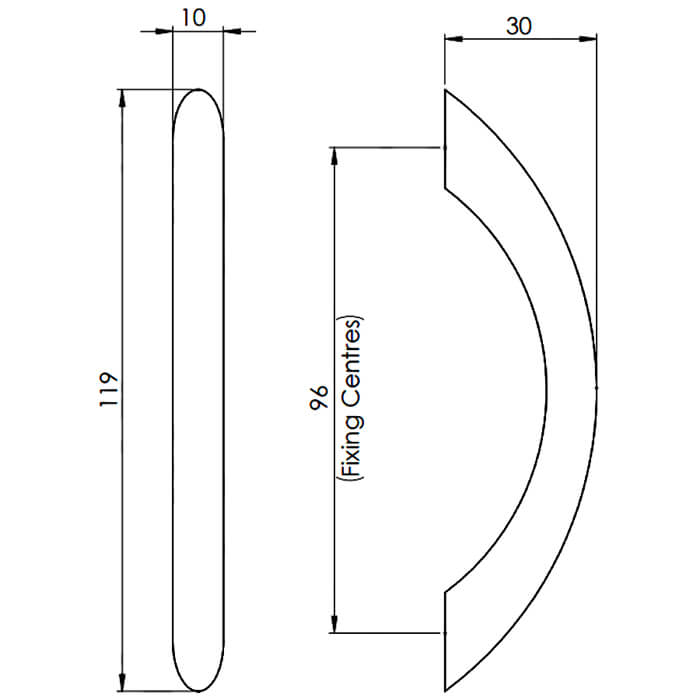 Carlisle Brass Satin Nickel Curved Bow Handle
