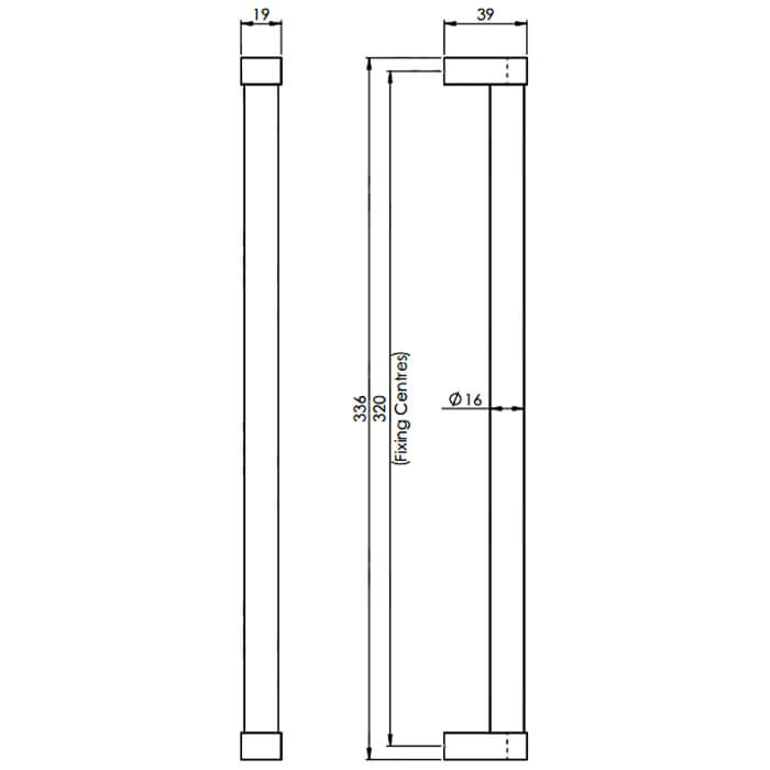 Carlisle Brass Bauhaus 16mm Round Bar Handle