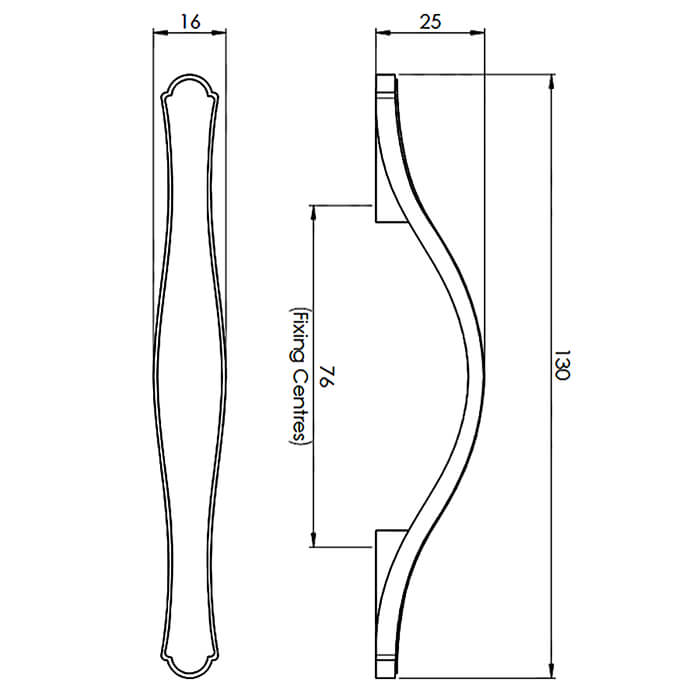 Carlisle Brass Traditional Stepped Edge Bow Handle