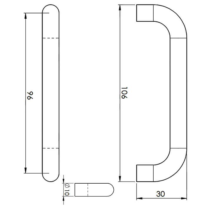 Carlisle Brass Satin Nickel D-Style Round Bar Handle