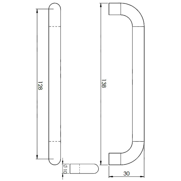 Carlisle Brass Satin Nickel D-Style Round Bar Handle