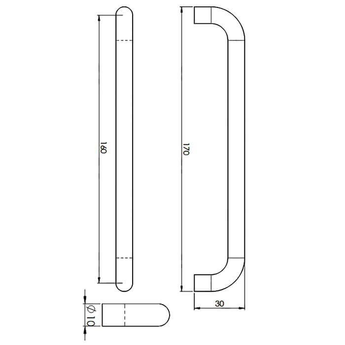 Carlisle Brass Satin Nickel D-Style Round Bar Handle
