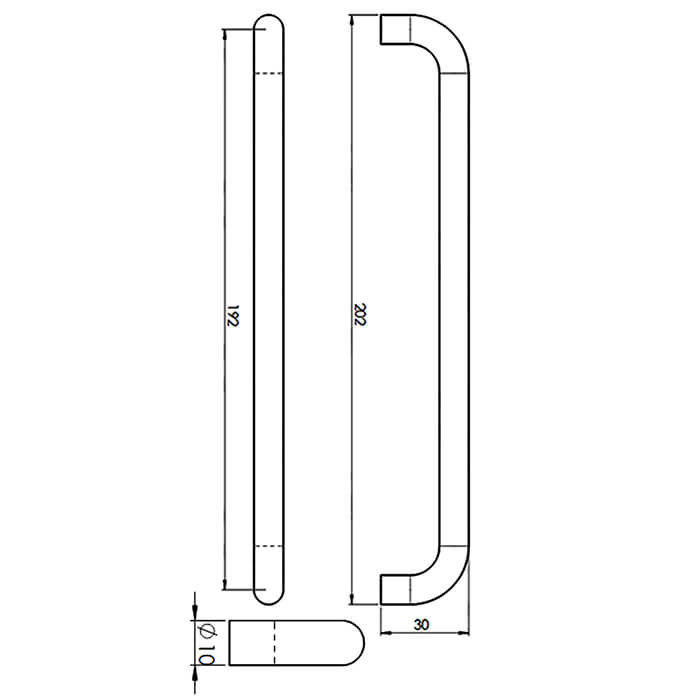 Carlisle Brass Satin Nickel D-Style Round Bar Handle