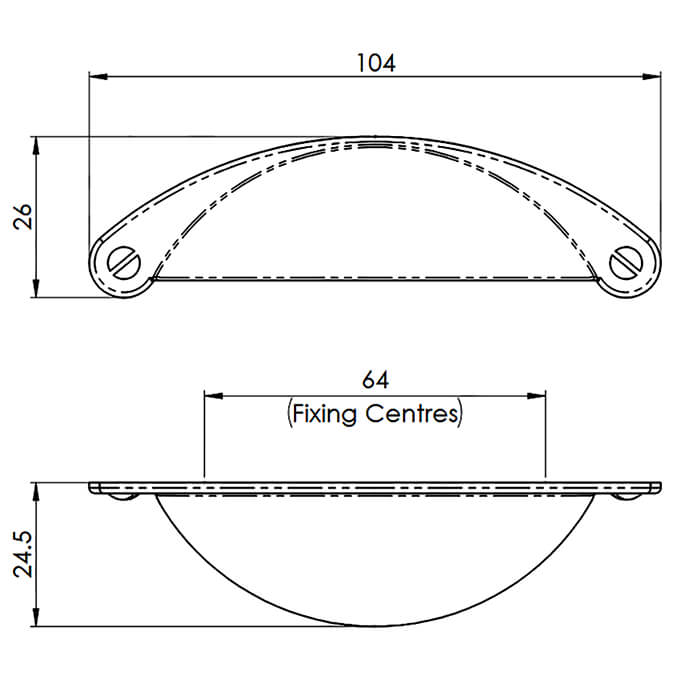Carlisle Brass Fingertip Cup Pattern Handle