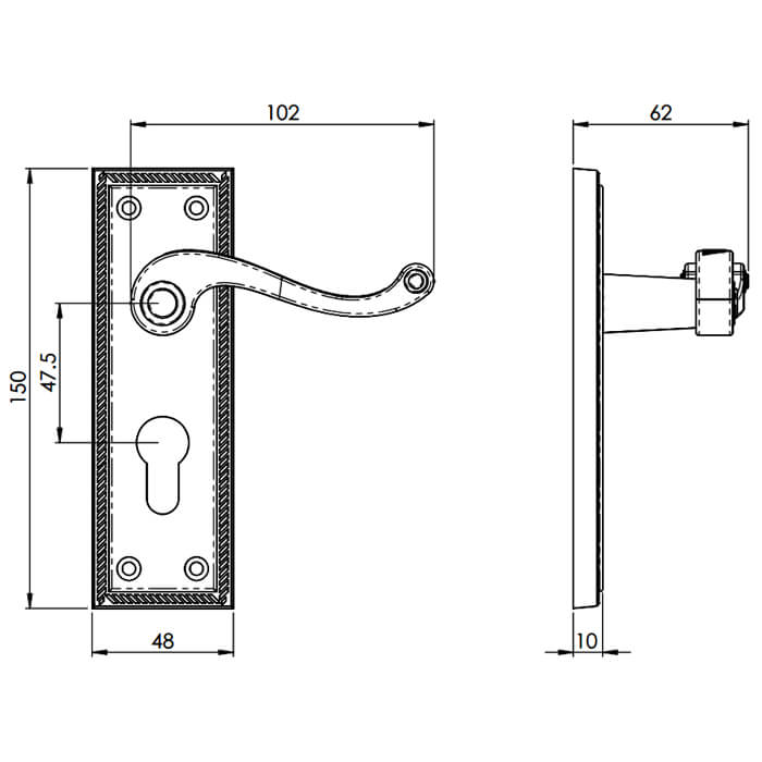 Carlisle Brass Georgian Traditional Lever Handle on Backplate