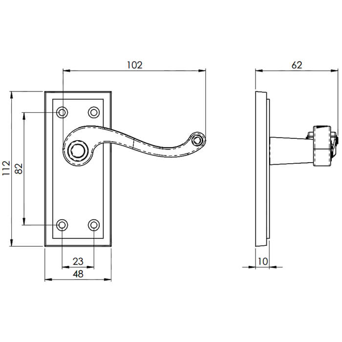 Carlisle Brass Georgian Traditional Lever Handle on Short Backplate - Polished Brass