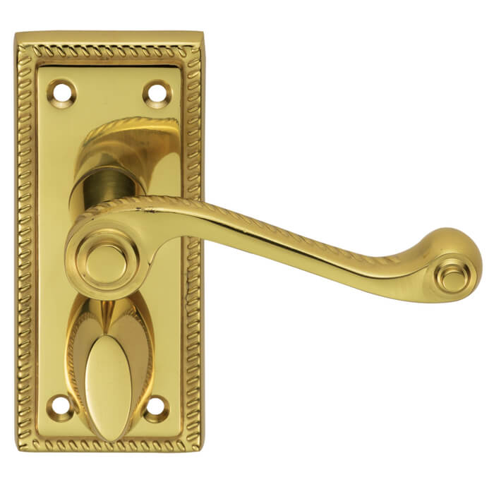 Carlisle Brass Georgian Traditional Lever Handle on Short Backplate - Polished Brass