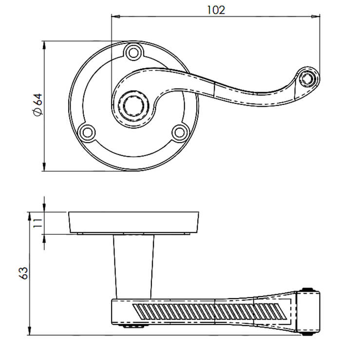 Carlisle Brass Georgian Traditional Curve Lever on Round Rose