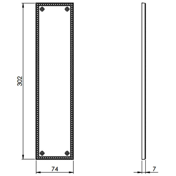 Carlisle Brass Georgian Polished Brass Plain Finger Plate