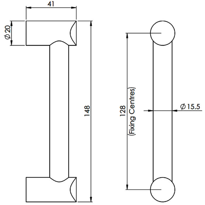 Carlisle Brass Acrylic Transparent Round Bar Handle