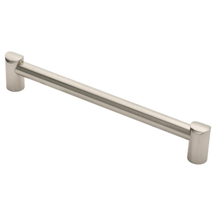 Carlisle Brass Satin Nickel Sturdy Metal Bar Handle with Chamfered Pedestals