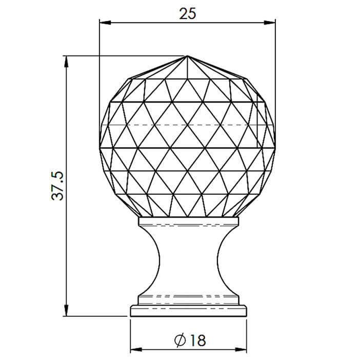 Carlisle Brass Clear Faceted Round Tiered Rose Knob