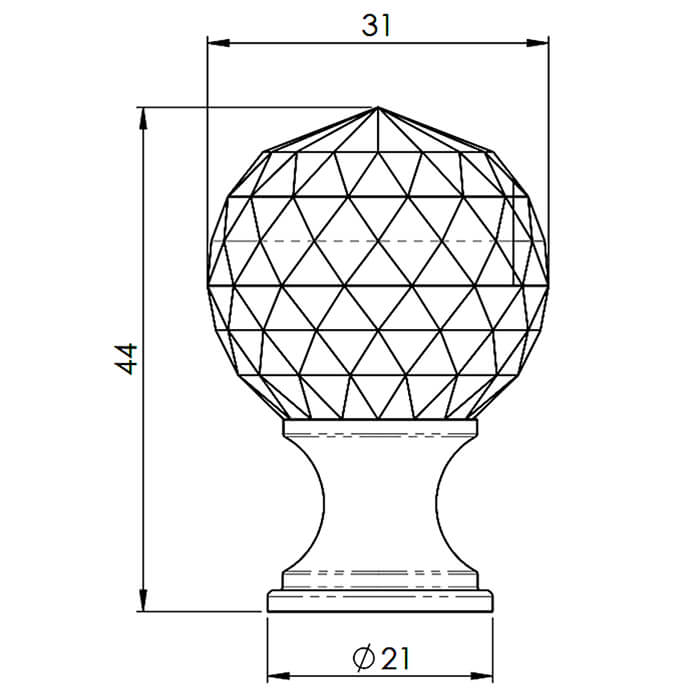 Carlisle Brass Clear Faceted Round Tiered Rose Knob