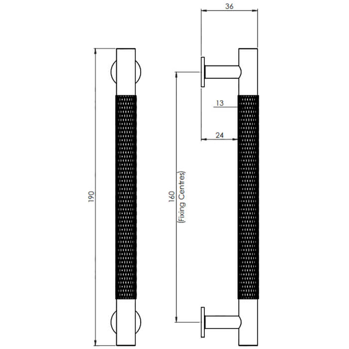 Carlisle Brass Fingertip Matt Black Knurled Pull Handle
