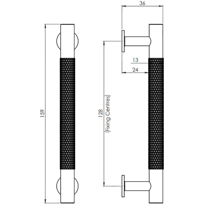 Carlisle Brass Fingertip Matt Black Knurled Pull Handle