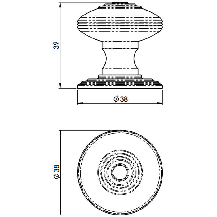 Carlisle Brass Fingertip Anderson Ringed Round Knob - Polished Nickel
