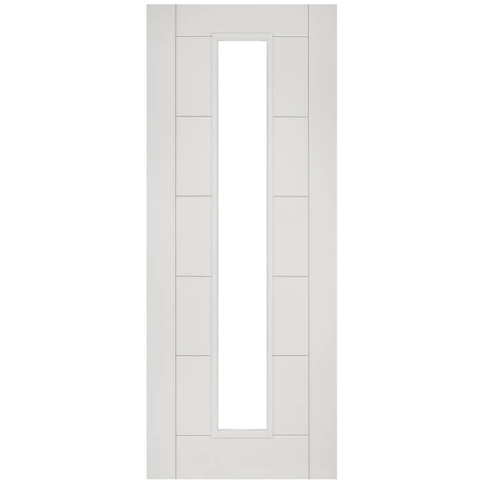 Joseph Miles Palermo Internal Door with 7 Panel and Clear Glazed Light - White primed