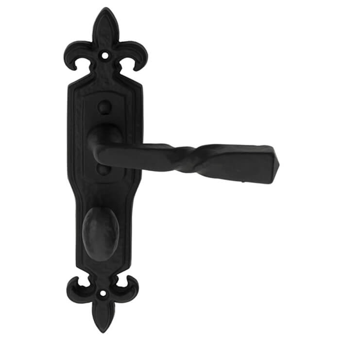 Carlisle Brass Barley Black Antique Twisted Lever on Gothic Backplate