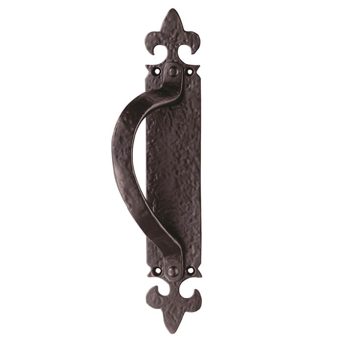 Carlisle Brass Black Antique Offset Pull Handle on Backplate
