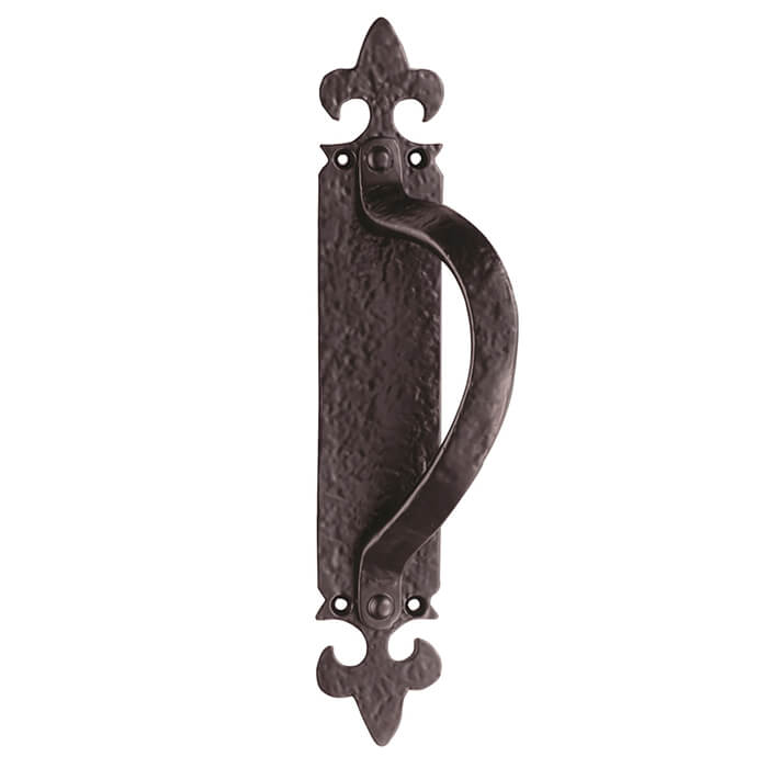 Carlisle Brass Black Antique Offset Pull Handle on Backplate
