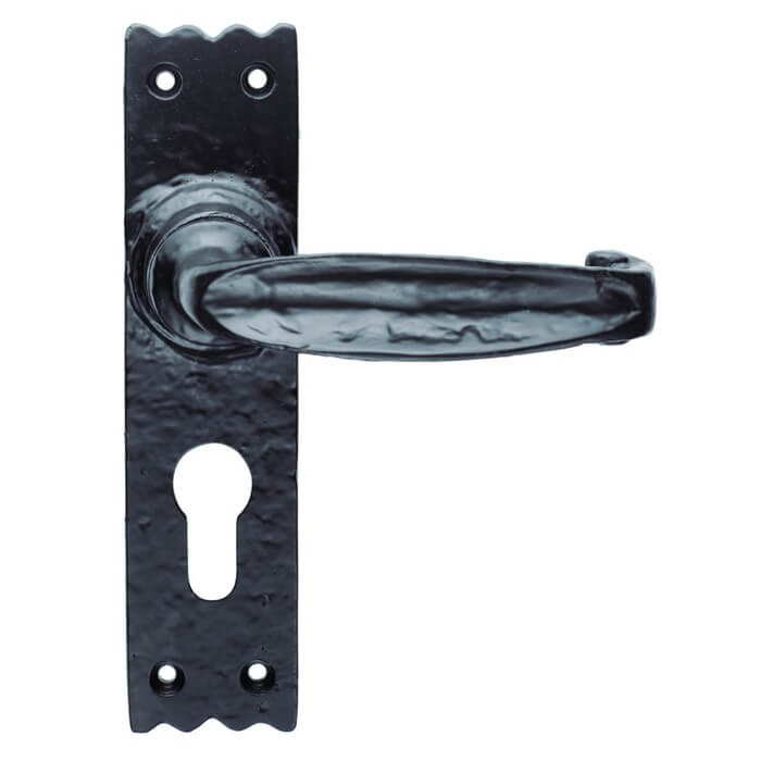 Carlisle Brass Slimline Traditional Black Antique Lever on Backplate