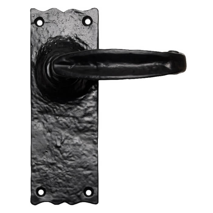 Carlisle Brass Traditional Black Antique Creased-Style Straight Lever on Backplate