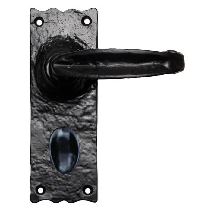 Carlisle Brass Traditional Black Antique Creased-Style Straight Lever on Backplate