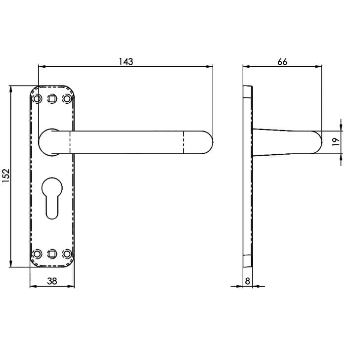 Carlisle Brass Eurospec Safety Lever On Inner Backplate