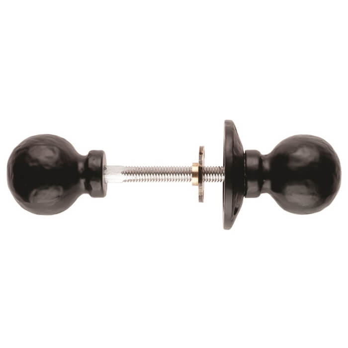 Carlisle Brass Black Antique Traditional Round Ball Rim Knob Set