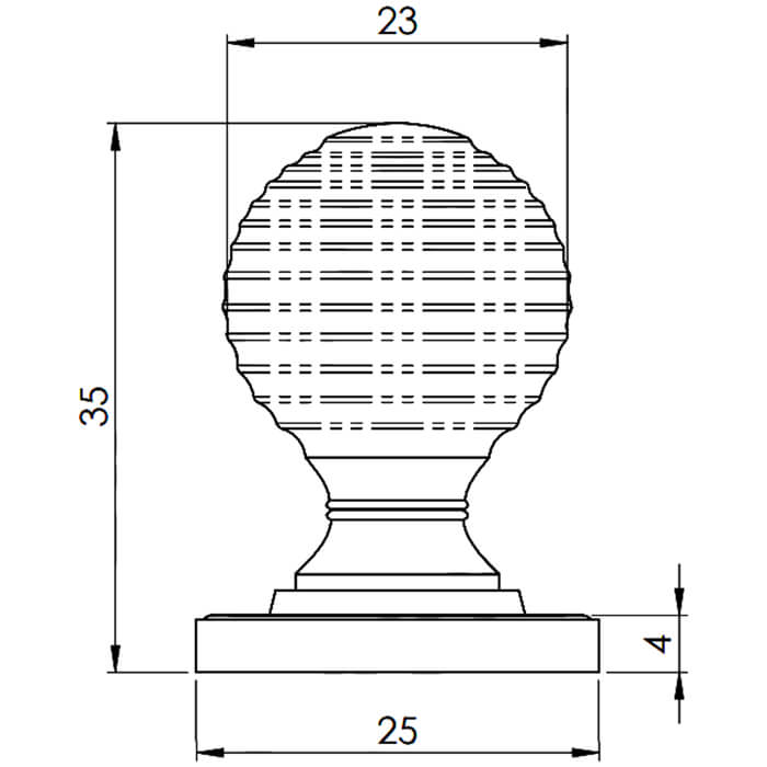 Carlisle Brass Queen Anne 23mm Reeded Ball Knob
