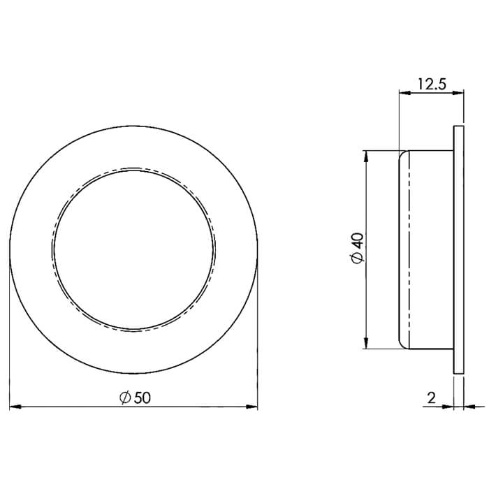 Carlisle Brass Eurospec 50mm Small Circular Flush Pull
