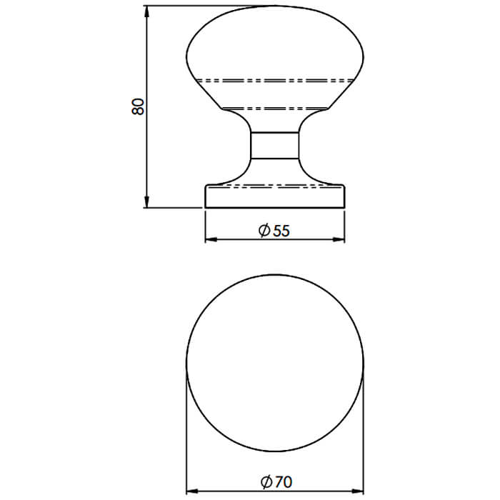 Carlisle Brass Compact Centre Door Knob with Timeless Design