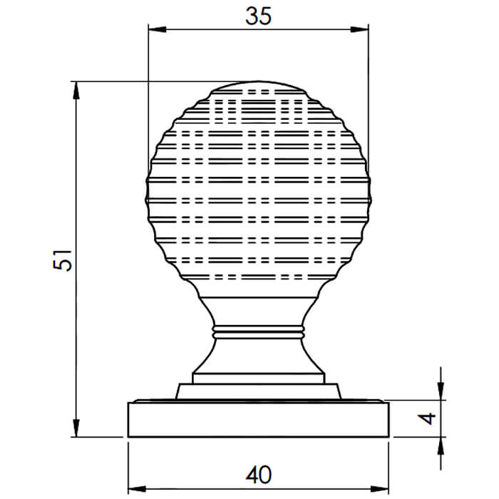 Carlisle Brass Queen Anne 35mm Reeded Ball Knob with Matching Rose