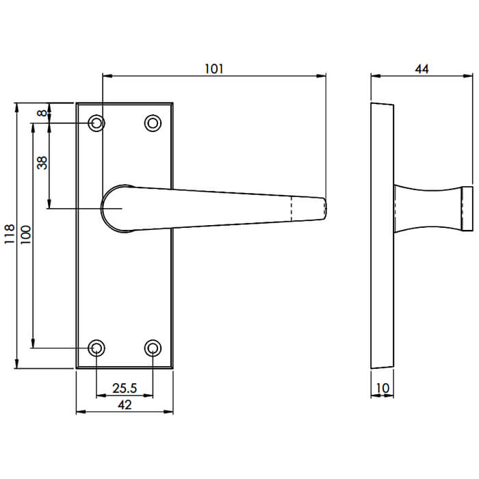 Carlisle Brass Victorian Lever Handle on Latch Backplate