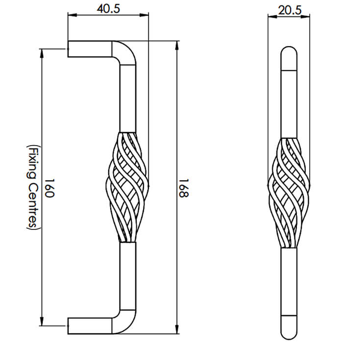 Carlisle Brass D-Type Steel Pull Handle with Oval Cage Design