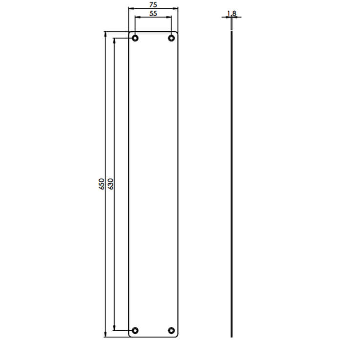 Carlisle Brass Eurospec Plain Satin Anodised Aluminium Finger Plate