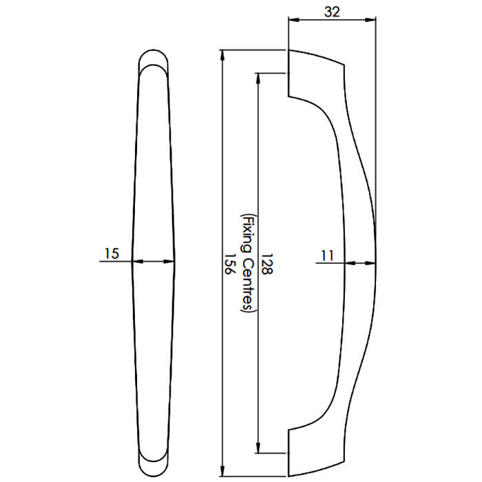 Carlisle Brass Satin Nickel Chunky Arched Grip Handle