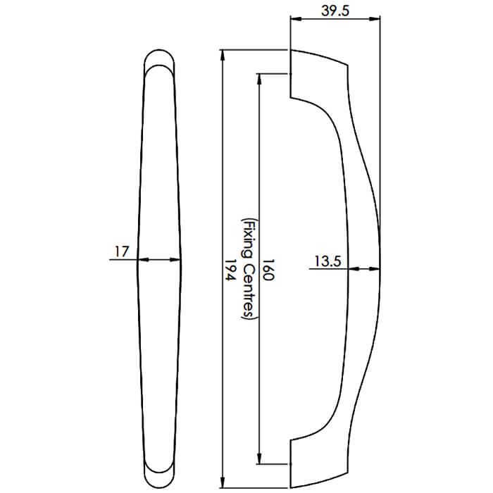 Carlisle Brass Satin Nickel Chunky Arched Grip Handle
