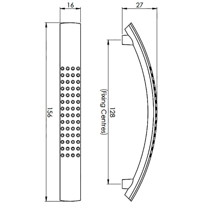 Carlisle Brass Satin Nickel Dimple Cabinet Handle - 156 x 16mm